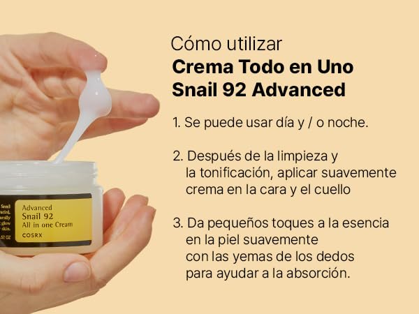 como-se-usa Como se usa la COSRX Advanced Snail 92 All in One Cream reseña Completa
